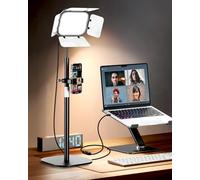 EMART Zoom Meetings Streaming Light for Desk with Flexible Gooseneck, Desktop Video Conferencing Calls Selfie Key Light, Recording Keylight Continuous Output Lighting for Laptop Computer Webcam