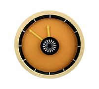 Emartbuy 13 Inch (32.5 cm) Silent Non-Ticking Colour Blocks Decorative Quartz Wall Clock for Kitchen Living Room Bedroom Office - Yellow Orange