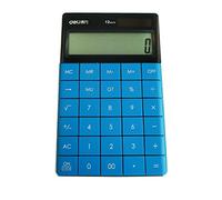 Emartbuy Blue 12 Digits Dual Power Electronic Calculator Solar and Battery Large LCD Screen Display