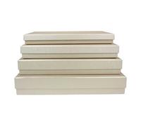 Emartbuy Deluxe Metallic Gold Rigid Gift Box Set of 4 - Premium Cardboard Boxes with Lids for Luxury Gift Packaging, Weddings, Hampers & Storage - Reusable Elegant Presentation Boxes