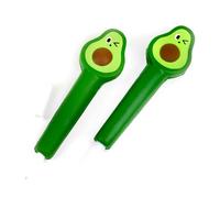 Emartbuy Fun Stationery Design Gel Pens .50MM Fine Tip, Black Ink | Perfect for Journaling, Gifting, and Everyday Writing, Soft Squeeze Top for Stress Relief - Pack of 2 Squishy Avocado Gel Pens