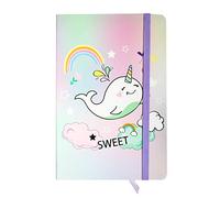Emartbuy Hardbound Diary Notebook Notepad Writing Journal Ruled A5 Size 96 Sheets (192 Pages) With Elastic Band - Sweet