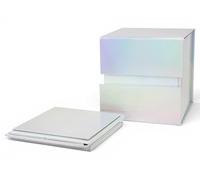 Emartbuy Holographic Gift Box with Magnetic Flap Closure 16 x 16 x 16 cm