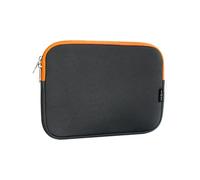 Emartbuy Midnight Black/Orange Neoprene Laptop Sleeve 13-15 Inch | Premium water-resistant neoprene with full-zip closure; Lightweight; Compatible with Notebooks and Chromebooks