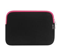 Emartbuy Midnight Black/Pink Neoprene Laptop Sleeve 13-15 Inch | Premium water-resistant neoprene with full-zip closure; Lightweight; Compatible with Notebooks and Chromebooks