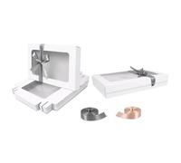 Emartbuy Pack of 12 White Gift Boxes Clear Window Large Wide 29.5x22x4.5 cm