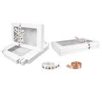 Emartbuy Pack of 12 White Gift Boxes Clear Window Large Wide 29.5x22x4.5 cm