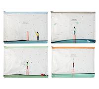 Emartbuy Plastic Transparent A4 Documents Multipurpose File Folder Pouch - Starry Sky Pack of 4