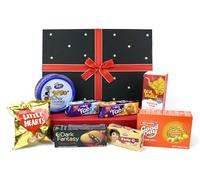 Emartbuy Premium Assorted Biscuit Cookies Treats & Masala Chai Tea Gift Hamper with Ribbon Packaging | Perfect for Birthdays, Thank-You, Corporate & Festive Gifting - Deluxe Snack Box