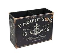 Emartbuy Rectangle PU Leather Fabric Designer Pen Pencil Stand Holder - Pacific Soul