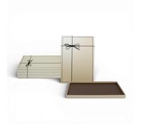 Emartbuy Set of 5 Luxury Rose Gold Slim Gift Box with Black Ribbon - Elegant Rigid Cardboard Packaging for Hampers, Chocolates & Accessories - 35.5 x 24.5 x 2 cm