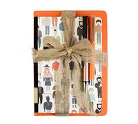 Emartbuy Social Phobia Themed Journal Gift Set with A5 Notebook Lined Pages Gel Pen Ballpoint Pen Orange Ribbon Unique Stationery Gift for Writers Thinkers Mental Health Support