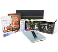 Emartbuy Thoughtful Office Treats Combo Gift Hamper for Father's Day Dad Husband Grandpa Him with Premium Snacks Soda Notebook Pen Set & Desk Organizer - Gentleman’s Desk & Delight Hamper
