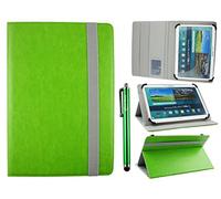 Emartbuy Universal 10-11.5 Inch Green Multi Angle Folio Wallet Case Cover With Card Slots Grey Elastic Strap and Stylus Pen Compatible With Selected Devices Listed Below