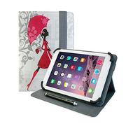 Emartbuy Universal 7-8.8 Inch Elegant Lady Multi Angle Folio Wallet Case Cover With Card Slots and Stylus Pen Compatible With Selected Devices Listed Below