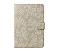Emartbuy Universal 7-8.8 Inch Vintage Floral Beige Multi Angle Folio Wallet Case Cover With Card Slots and Stylus Pen Compatible With Selected Devices Listed Below
