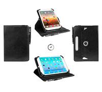 Emartbuy Universal 7 Inch - 8.8 Inch Black 360 Degree Rotating Stand Folio Wallet Case Cover Black Elastic Strap and Stylus Pen Compatible With Selected Devices Listed Below