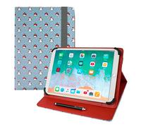 Emartbuy Universal 9.1 Inch - 10.5 Inch Penguin Multi Angle Folio Wallet Case Cover With Card Slots and Stylus Pen Compatible With Selected Devices Listed Below