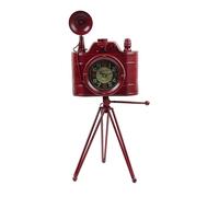 Emartbuy Vintage/Retro Metal Camera Desk Shelf Table Clock - Red Camera