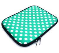 Emartbuy® Vonino Epic E7 Tablet 7 Inch Polka Dots Green/White Water Resistant Neoprene Soft Zip Case Cover Sleeve (7 Inch eReader/Tablet/Netbook)