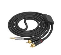 EMASDGEY 3.5mm to Double Male Cable Heavy Duty, Black straight head 8M | Male Connector Cable for Connection Smartphone Tablet Speakers Devices Gold Plate Stereo Adapter Heavy Duty