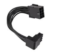 EMASDGEY Compact Case GPU Power Extension Cable, Reverse bend 0.3m | PCIe 8 Pin 90 Degree Male to Female Connector with Secure Clip Housing