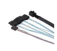 EMASDGEY Efficient MiniSAS SFF-8643 to 4SATA 7pin Thick Shielded Cable | Internal Cable, 0.5M with Sideband Signals for Backplanes, Data Transfer and RAIDs Systems