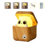 EMASDGEY Intelligent Night Light with Shy Cats Design and Quiet, B