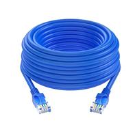EMASDGEY RJ45 Ethernet Cable with Molded Strain Relief At Each, Blue 10M | Molded Strain Relief At Both Plugs, Round Cable Profile, Direct Ethernet Link Between Matching RJ45 Ports