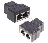 EMASDGEY RJ45 Splitter Connector Adapter 1 to 2 Ways Ethernet Splitter Coupler Plug for Play Ethernet Extender Converter for Lapt