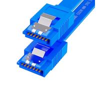 EMASDGEY SATA3.0 Hard Disk Drive Cord Fast, Blue straight | 90 Degree Angled Connector for Computer Connection Flexible 6Gbs Cable Fast Transmission for Hard Disk Drive