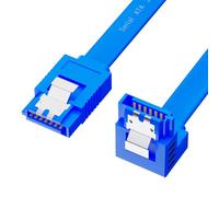 EMASDGEY SATA3.0 Hard Disk Drive Cord Fast, Blue straight c urve | 90 Degree Angled Connector for Computer Connection Flexible 6Gbs Cable Fast Transmission for Hard Disk Drive