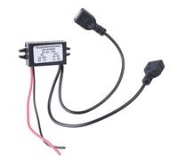 EMASDGEY Waterproof Voltages Reduction Module Open End Converters DC24-12V to 5V3A Double USB Car Power Conversion Adapter Cord Car Power Adapter
