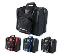 EMAX Bowling Service GmbH MAXIMIZE YOUR GAME Pro Bowl Single Tote - 1 Ball Bowling Bag with Shoe Compartment - Portable with Accessory Compartments - Padded Interior - Lightweight - Black/Black