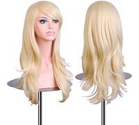 EmaxDesign Wigs 70 cm Cosplay Wig For Women. Long, Full, Curly, Big Wavy, Heat Resistant. Fashion Glamour Hairpiece with Wig Cap Wig Comb (Color Light Blonde)