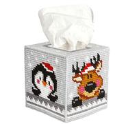 EMB KIT T/BOX PETS - Needlepoint Kit: Tissue Box Cover: Winter Pets - Orchidea