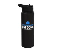 EMBA Executive Decision I'm Done MBA Graduation Funny Stainless Steel Insulated Water Bottle