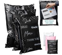 EMBALLAX - 60 Parcel Bags Shipping Label Pouch - 3 Sizes M/L/XL - Tamper-Proof/Tear-Proof/Waterproof - Postage Bags for Clothes & Carton - Packaging & Mailing Plastic Bags for Vinted - Thank You