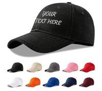 Embanaluxe Personalised Baseball Cap, Customised Adults Unisex Printed Hats, Embroidery Text Logo Cotton Adjustable Caps for Adults Kids, 3D Customized Embroidery Gift Cap for Men Women
