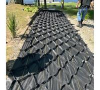 Embankment Geogrid Mud Control Mesh - 4in Tall, 3.2x10ft Permeable Ground Grid for Riverfront, Gravel Driveways, Soil/Sand Stabilization, Durable Black Paver Mesh