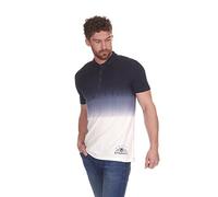 Embargo Mens Dip Tie Dye Polo Shirt Short Sleeve Retro Vintage T-Shirt Top Regular Fit Blue