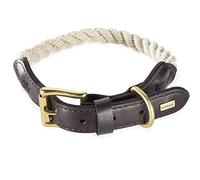 Embark Pets Country Dog Rope Collar - Braided Cotton and Leather Finish -Small, Medium, Large and Extra Large dog collar - Puppy Collars Durable and Strong Build for Training, Walking, Running
