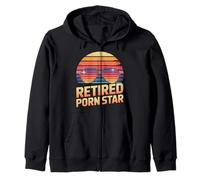 Embarrassing Retired Porn Star Adult Humor Pun Inappropriate Zip Hoodie