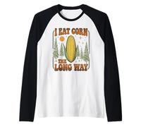 Embarrassing Shirt Funny Inappropriate Eat Corn The Long Way Raglan Baseball Tee
