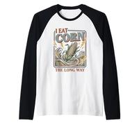 Embarrassing Shirt I Eat Corn The Long Way Funny Adult Humor Raglan Baseball Tee