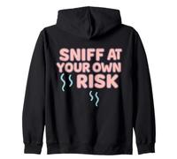 Embarrassing Sniff at Your Own Risk Funny Cringe Joke Design Zip Hoodie