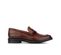 Embassy London Angelina - Brown - Women's leather almond toe penny loafer with broguing - UK 4 / EU 37 / US 6