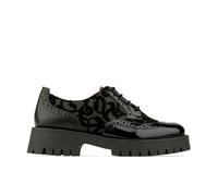 Embassy London Artisan - Black Floral - Women's chunky sole derby shoe with brogue details - UK 8 / EU 41 / US 10