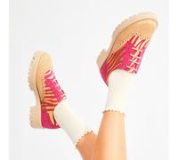 Embassy London Artisan - Pink & Gold Stripes - Women's leather lace-up shoe with brogue detailing - UK 5 / EU 38 / US 7