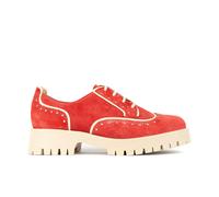 Embassy London Artisan - Red & Cream - Women's leather lace-up shoe with brogue detailing - UK 8 / EU 41 / US 10